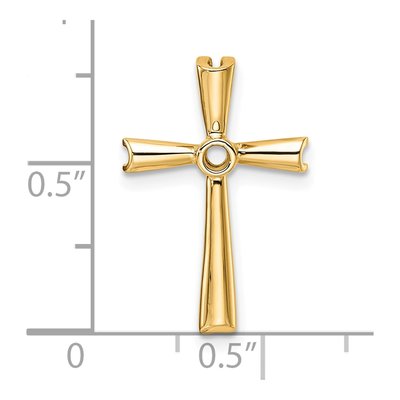 10K Yellow Gold Diamond Cross Slide Pendant Mounting – view 5