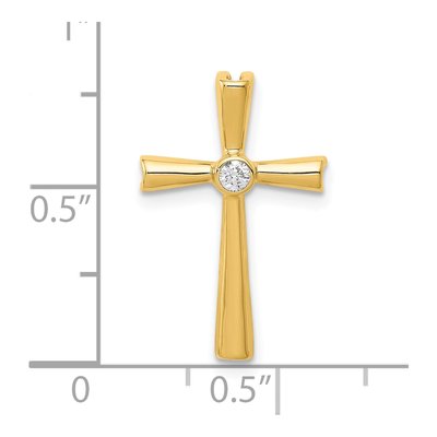 10K Yellow Gold 1/20 ct tw Diamond Cross Slide Pendant – view 2