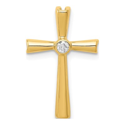 10K Yellow Gold 1/20 ct tw Diamond Cross Slide Pendant