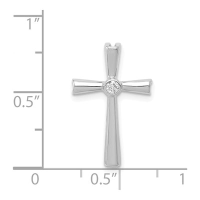14K White Gold 1/20 ct tw Diamond Cross Slide Pendant – view 3