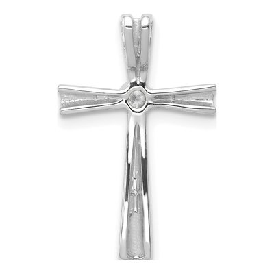 14K White Gold 1/20 ct tw Diamond Cross Slide Pendant – view 4