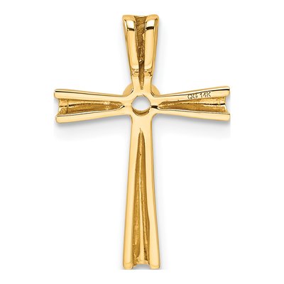 14K Yellow Gold Cross for Center Pendant Mounting – view 4