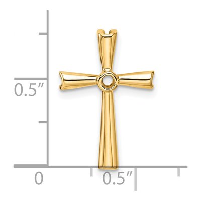14K Yellow Gold Cross for Center Pendant Mounting – view 5