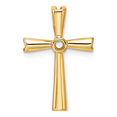 14K Yellow Gold Cross for Center Pendant Mounting