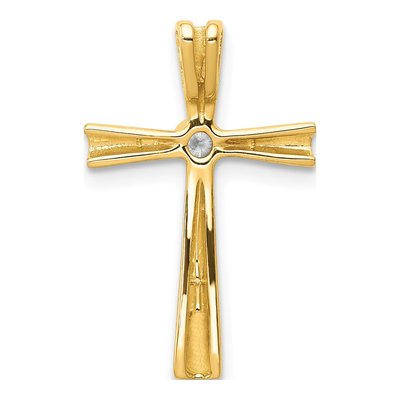 14K Yellow Gold 1/20 ct tw Diamond Cross Slide Pendant – view 3