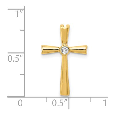 14K Yellow Gold 1/20 ct tw Diamond Cross Slide Pendant – view 4