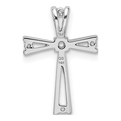14K White Gold Cross Slide Pendant Mounting – view 4