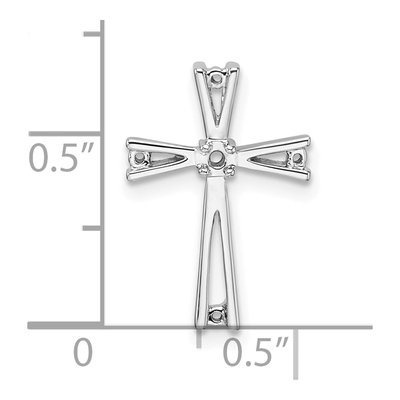 14K White Gold Cross Slide Pendant Mounting – view 5