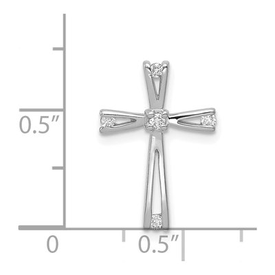 14K White Gold 1/15 ct tw Diamond Cross Pendant – view 3