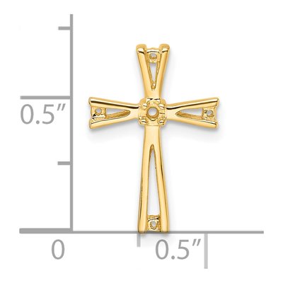 14K Yellow Gold Cross Slide Pendant Mounting – view 4