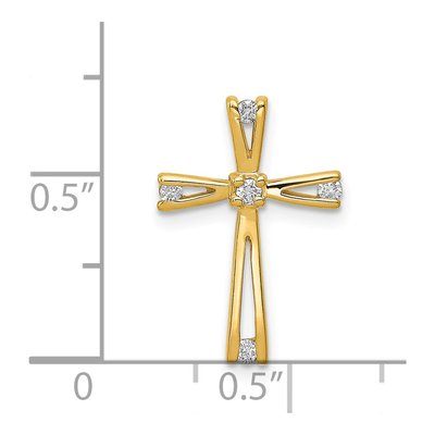 14K Yellow Gold 1/15 ct tw Diamond Cross Slide Pendant – view 5