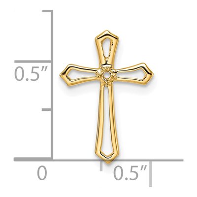 14K Yellow Gold Passion Cross Slide Pendant Mounting – view 5