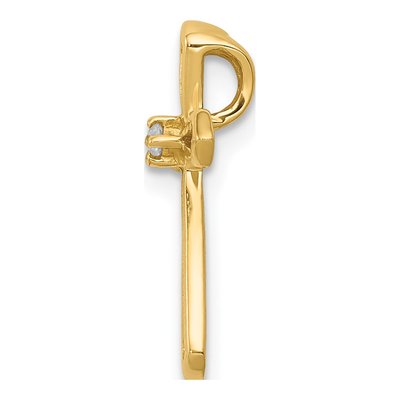 14K Yellow Gold Diamond Cross Slide Pendant – view 2