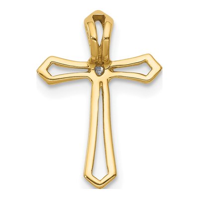 14K Yellow Gold Diamond Cross Slide Pendant – view 3