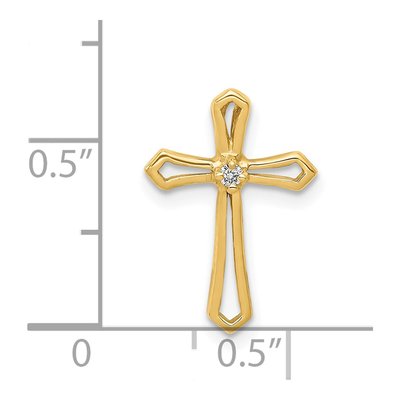 14K Yellow Gold Diamond Cross Slide Pendant – view 4
