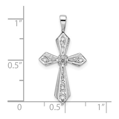 10K White Gold Diamond Cross Pendant Mounting – view 5