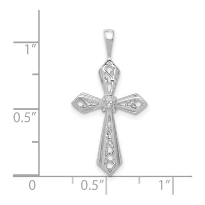 10K White Gold Diamond Cross Pendant – view 2