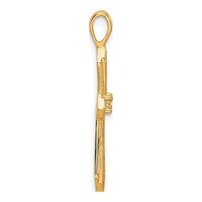 10K Yellow Gold Diamond Cross Pendant Mounting – view 3
