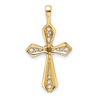 10K Yellow Gold Diamond Cross Pendant Mounting – view 4
