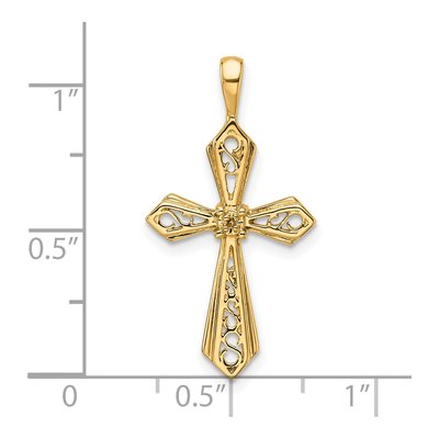 10K Yellow Gold Diamond Cross Pendant Mounting – view 5