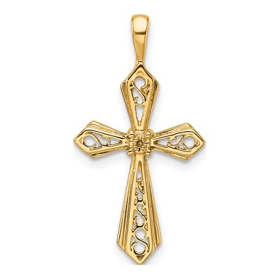 10K Yellow Gold Diamond Cross Pendant Mounting