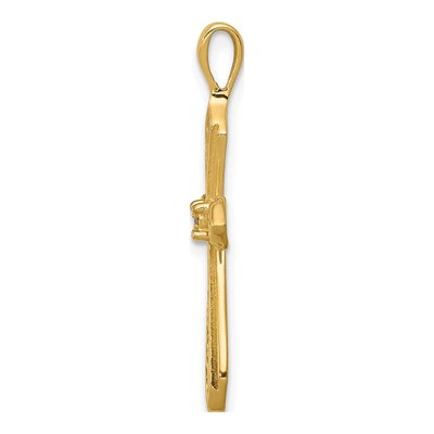 10K Yellow Gold Diamond Cross Pendant – view 4