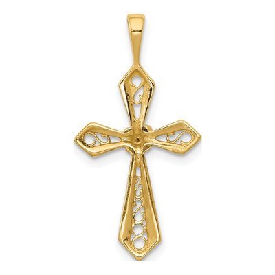 10K Yellow Gold Diamond Cross Pendant – view 5