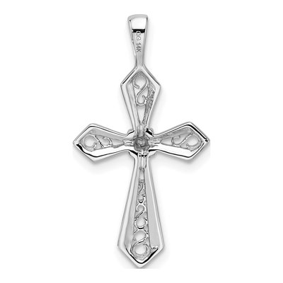 14K White Gold Cross Pendant Mounting – view 3