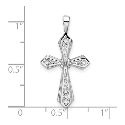 14K White Gold Cross Pendant Mounting – view 4
