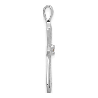 14K White Gold Diamond Cross Pendant – view 3