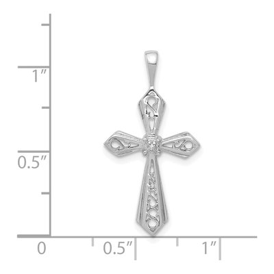14K White Gold Diamond Cross Pendant – view 4