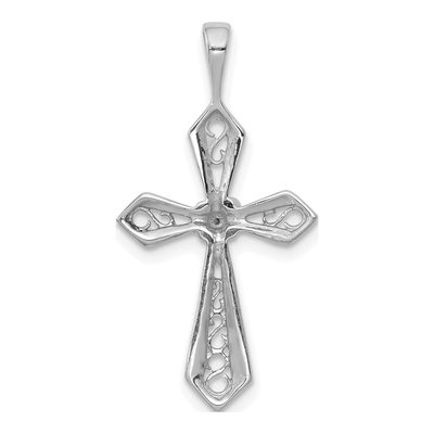 14K White Gold Diamond Cross Pendant – view 5