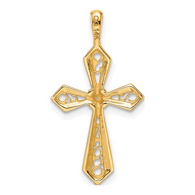 14K Yellow Gold Passion Cross Pendant Mounting – view 5