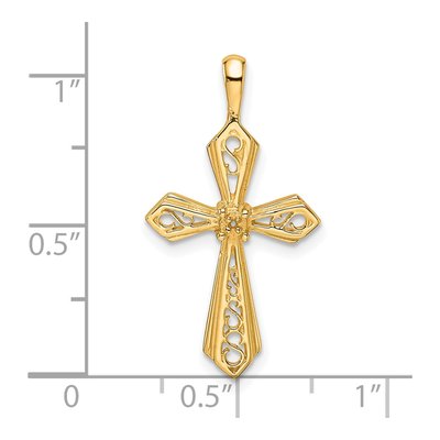 14K Yellow Gold Passion Cross Pendant Mounting – view 6