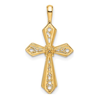 14K Yellow Gold Passion Cross Pendant Mounting