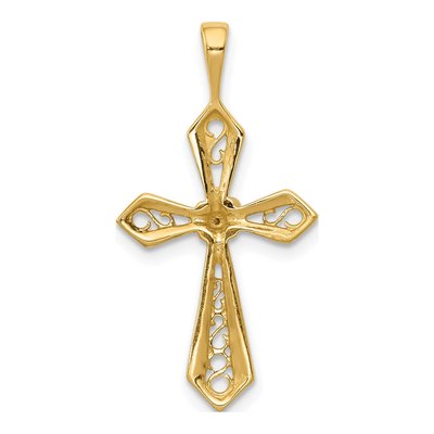 14K Yellow Gold Diamond Cross Pendant – view 4