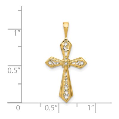 14K Yellow Gold Diamond Cross Pendant – view 5