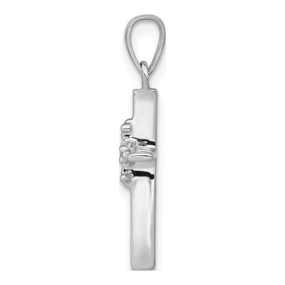 14K White Gold Diamond Cross Pendant – view 3