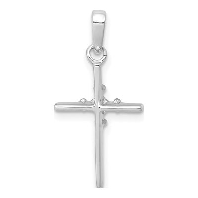 14K White Gold Diamond Cross Pendant – view 4
