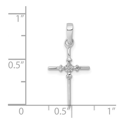 14K White Gold Diamond Cross Pendant – view 5