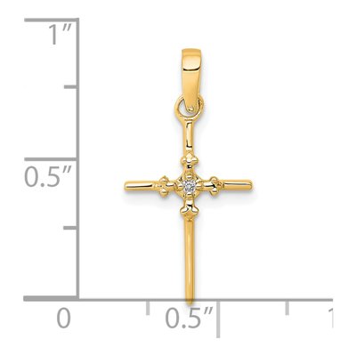 14K Yellow Gold Diamond Cross Pendant – view 4