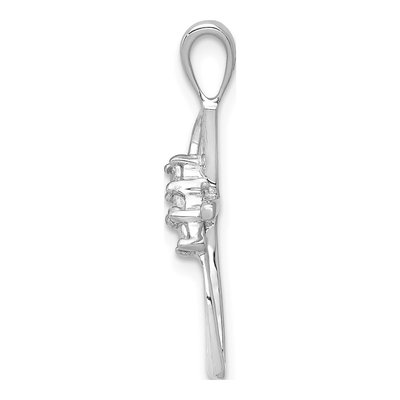14K White Gold Diamond Cross Pendant – view 3