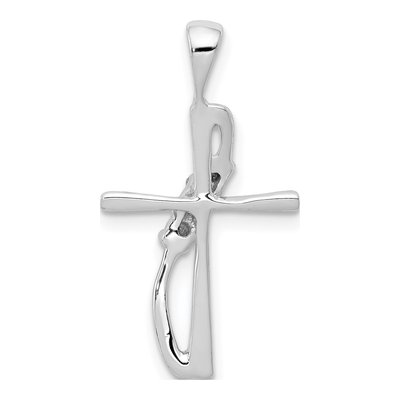 14K White Gold Diamond Cross Pendant – view 4
