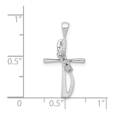 14K White Gold Diamond Cross Pendant – view 5
