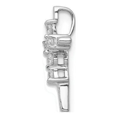 14K White Gold 1/6 ct tw Diamond Cross Slide Pendant – view 3