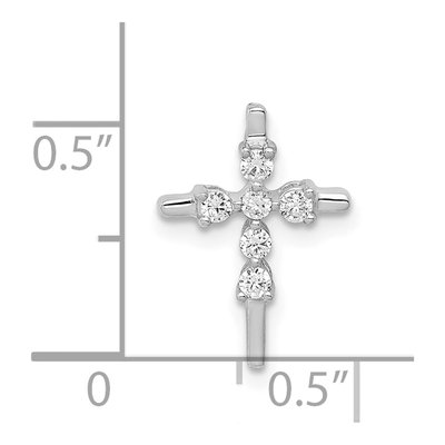 14K White Gold 1/6 ct tw Diamond Cross Slide Pendant – view 5