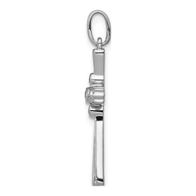 14K White Gold 1/15 ct tw Diamond Cross Pendant – view 3