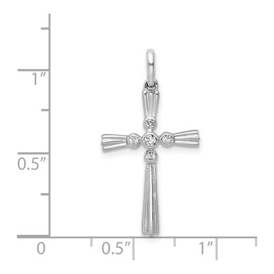 14K White Gold 1/15 ct tw Diamond Cross Pendant – view 5