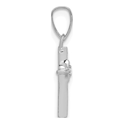 10K White Gold Small Diamond Cross Pendant – view 2