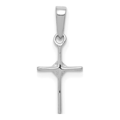 10K White Gold Small Diamond Cross Pendant – view 3